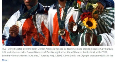 올림픽 허들 4백미터 동메달리스트 캘빈 데이비스(51세) 사망.