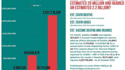 백신 부상과 수천 명의 사망자가 전 세계 공식 경로를 통해 보고되고 있습니다.